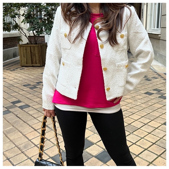 01 Most Fabulous Chic Gold Button Jacket From Paris France - Picture 6 of 6